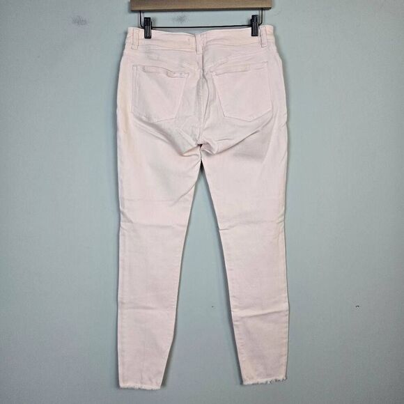 DL1961 Womens Florence Instasculpt Skinny Jeans Size 30 Pink Raw Hem Mid Rise - Picture 2 of 9